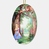 Alice en de Cheshire Cat in Wonderland Keramisch Ornament (Links)