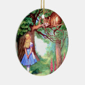 Alice en de Cheshire Cat in Wonderland Keramisch Ornament (Rechts)