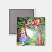 Alice en de Cheshire Cat in Wonderland Magneet (Voorkant / Achterkant)