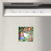 Alice en de Cheshire Cat in Wonderland Magneet (Insitu (Vaatwasser))