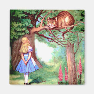 Alice en de Cheshire Cat in Wonderland Magneet