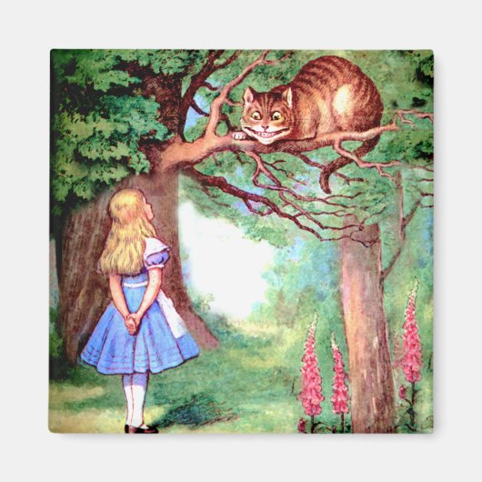 Alice en de Cheshire Cat in Wonderland Magneet (Voorkant)