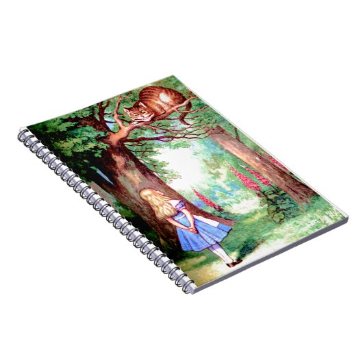 Alice en de Cheshire Cat in Wonderland Notitieboek (Rechterzijde)