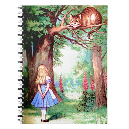 Alice en de Cheshire Cat in Wonderland Notitieboek (Voorkant)