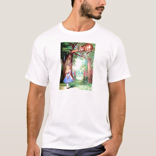 Alice en de Cheshire Cat in Wonderland T-shirt (Voorkant)