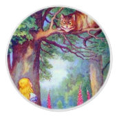 Alice en de Cheshire Cat Keramische Knop (Voorkant)
