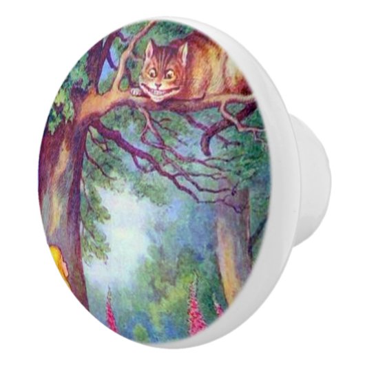 Alice en de Cheshire Cat Keramische Knop (Rechts)