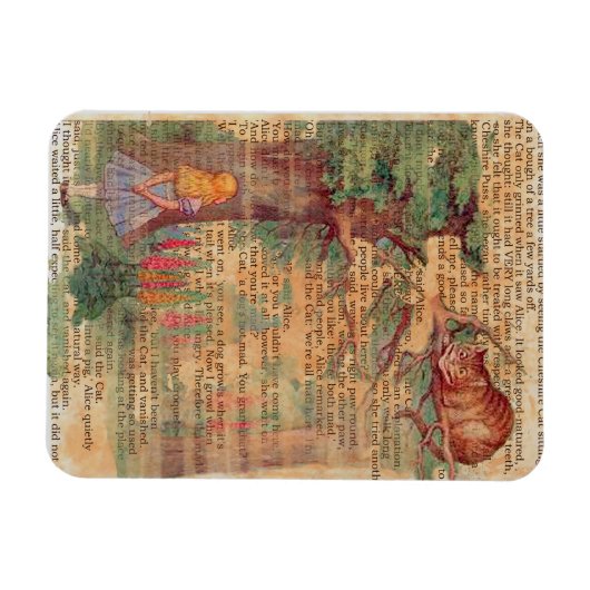 Alice en de Cheshire Cat Magneet (Horizontaal)