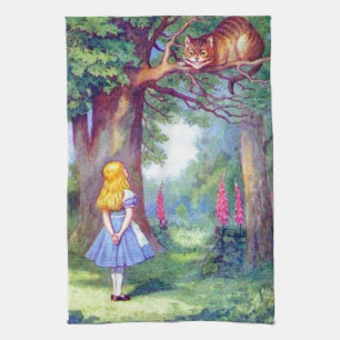 Alice en de Cheshire Cat Theedoek