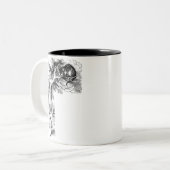 Alice en de Cheshire Cat Tweekleurige Koffiemok (Voorkant links)
