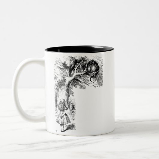 Alice en de Cheshire Cat Tweekleurige Koffiemok (Links)