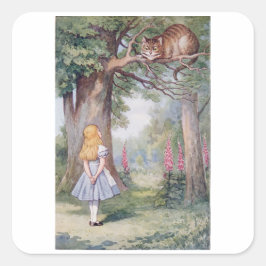 Alice en de Cheshire Cat, Vierkante Sticker