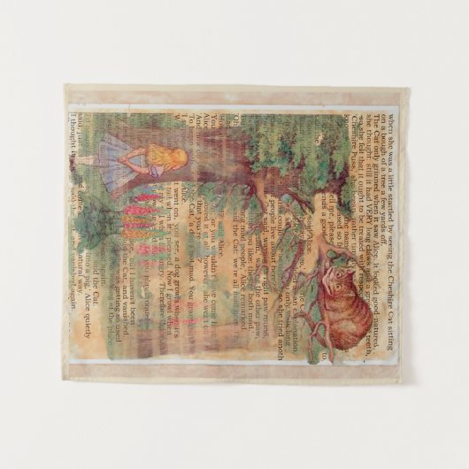 Alice en de Cheshire Cat Wandkleed (Voorkant (horizontaal))