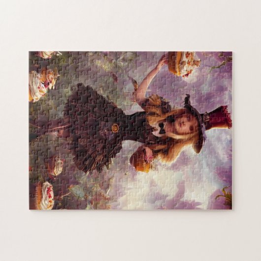 Alice en de Cupcakes Steampunk Fantasy Legpuzzel (Horizontaal)