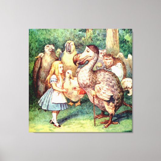 Alice en de Dodo-vogel in Wonderland Canvas Afdruk (Voorkant)