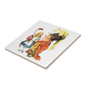 Alice en de Duchess bespreken Flamingo Croquet Tegeltje (Zijkant)