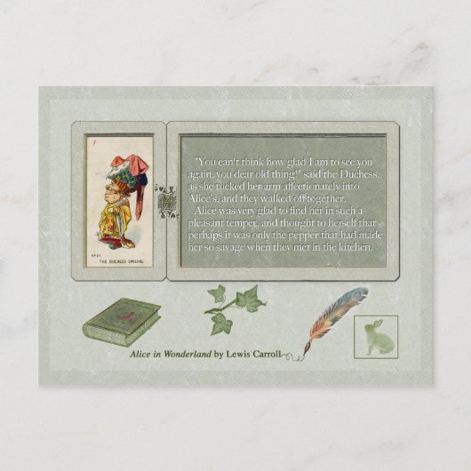 Alice en de Duchess glimlachen Briefkaart (Voorkant)