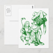 Alice en de Duchess Inked Green Briefkaart (Voorkant / Achterkant)