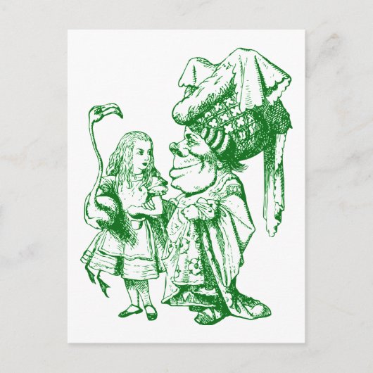 Alice en de Duchess Inked Green Briefkaart (Voorkant)