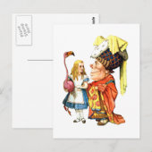 Alice en de Duchess spelen Flamingo Croquet Briefkaart (Voorkant / Achterkant)