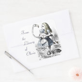 Alice en de Flamingo Vierkante Sticker (Envelop)