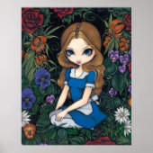 Alice en de Flowers Art Print - in Wonderland (Voorkant)