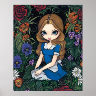Alice en de Flowers Art Print - in Wonderland
