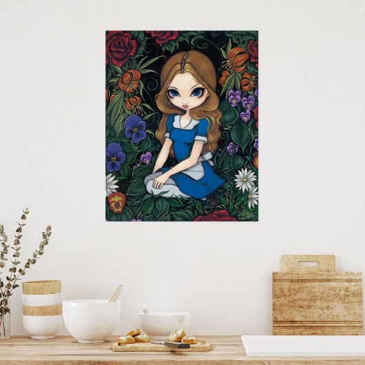 Alice en de Flowers Art Print - in Wonderland (Keuken)