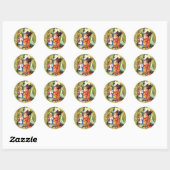 Alice en de hertogin spelen Flamingo Croquet Ronde Sticker (Vel)