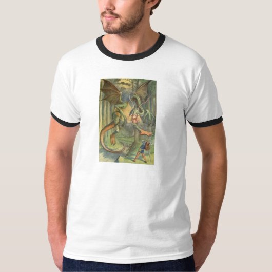 Alice en de Jabberwocky in volledige kleur T-shirt (Voorkant)