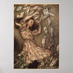 Alice en de Kaarten van Arthur Rackham Poster