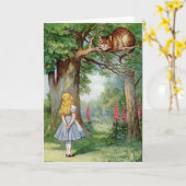 Alice en de Kat van Cheshire Kaart (Gele Bloem)