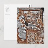 Alice en de Knitting Sheep Briefkaart (Voorkant / Achterkant)