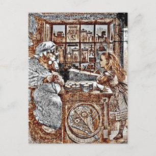 Alice en de Knitting Sheep Briefkaart