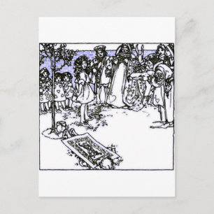 Alice en de koningin  illustratie briefkaart