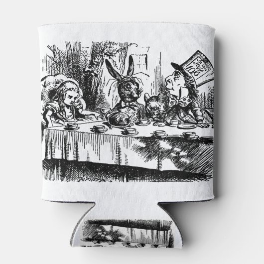 Alice en de Mad Hatter Tea Party geschenken Blikjeskoeler (Achterkant)