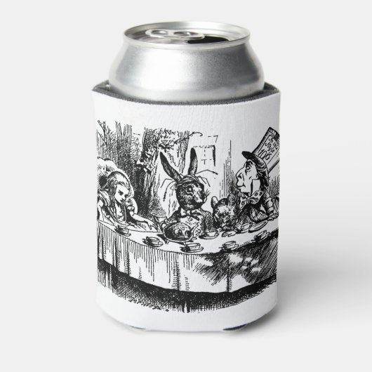 Alice en de Mad Hatter Tea Party geschenken Blikjeskoeler (Blikje Achterkant)