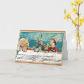 Alice en de Mad Hatter Tea Party Kaart (Gele Bloem)