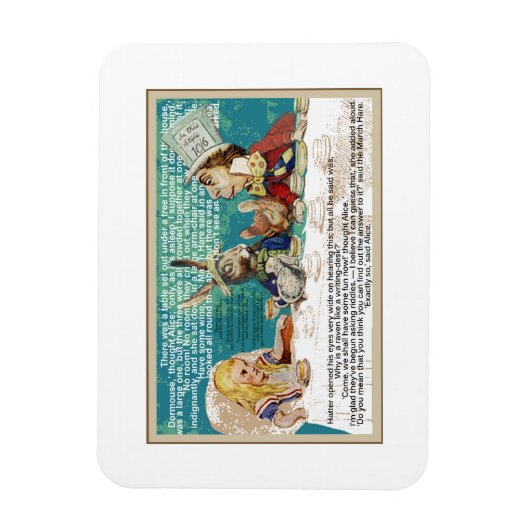 Alice en de Mad Hatter Tea Party Magneet (Verticaal)