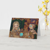 Alice en de Mad Hatter Wenskaart Kaart (Gele Bloem)