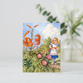 Alice en de Pratende Bloemen in Wonderland Briefkaart (Staand voorkant)