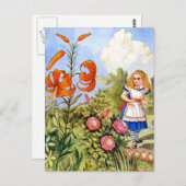 Alice en de Pratende Bloemen in Wonderland Briefkaart (Voorkant / Achterkant)