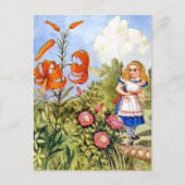 Alice en de Pratende Bloemen in Wonderland Briefkaart (Voorkant)