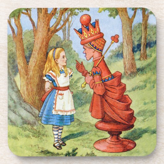 Alice en de Rode Koningin in Wonderland Bier Onderzetter (Voorkant)