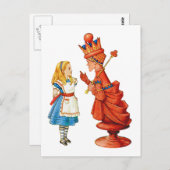 Alice en de Rode Koningin in Wonderland Briefkaart (Voorkant / Achterkant)