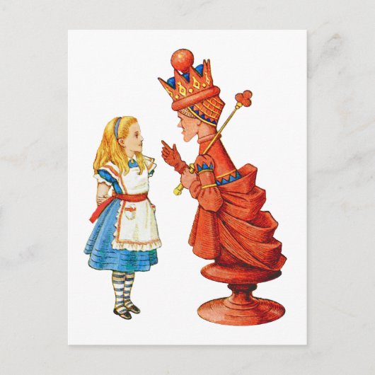 Alice en de Rode Koningin in Wonderland Briefkaart (Voorkant)