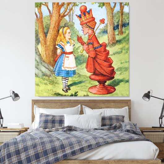 Alice en de Rode Koningin in Wonderland Canvas Afdruk (Insitu (Slaapkamer))
