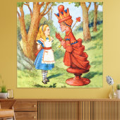 Alice en de Rode Koningin in Wonderland Canvas Afdruk (Insitu (Woonkamer))