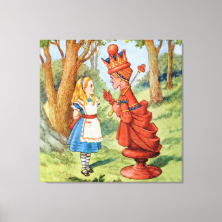 Alice en de Rode Koningin in Wonderland Canvas Afdruk