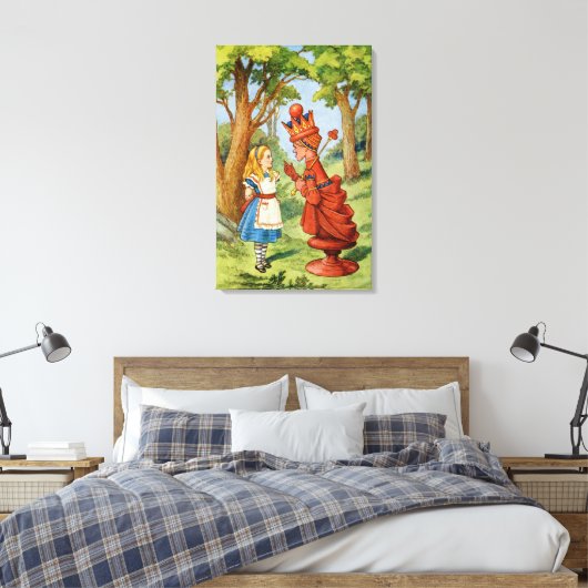 Alice en de Rode Koningin in Wonderland Canvas Afdruk (Insitu (Slaapkamer))